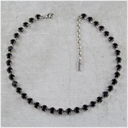 Jet necklace with Swarovski Crystals