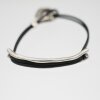 Lederarmband mit Metall Elementen, schlicht, unisex