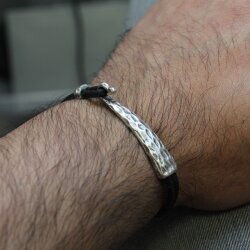 Lederarmband mit Metall Elementen, unisex