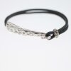 Leather bracelet with metal elements, unisex