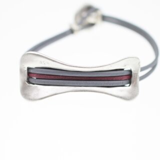 Leather bracelet with metal elements, extravagant, unisex