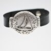 Lederarmband mit Metallelement Segelboot, Maritim