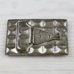 Chocolate Bar Belt Buckle, vintage Antique silver