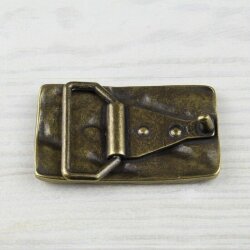 Grid patterned Belt Buckle, Antique brass