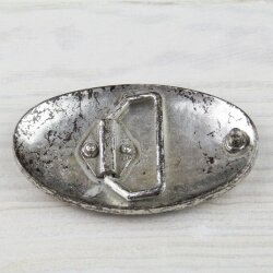 Oval Raster Gürtelschnalle, vintage altsilber