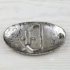 oval grid patterned, vintage Antique silver