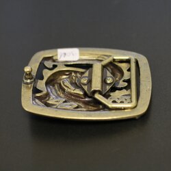 Asian dragon Belt Buckle, Antique brass
