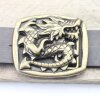 Asian dragon Belt Buckle, Antique brass