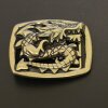 Asian dragon Belt Buckle, Antique brass