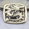 Asian dragon Belt Buckle, Antique brass