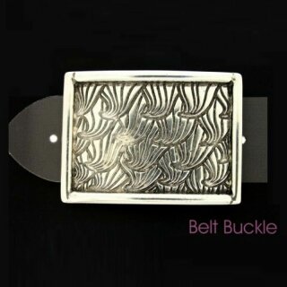 Gingko Leaf Belt Buckle, Antique silver