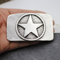 Antique Silver Star Belt Buckle