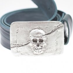 Antique Silver Belt Buckle Skull, Deaths head