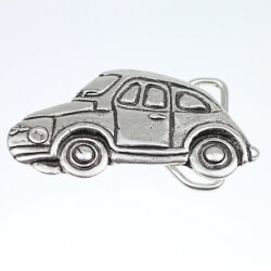 Auto Gürtelschnalle, 8x4 cm, Altsilber