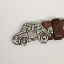 Auto Gürtelschnalle, 8x4 cm, Altsilber