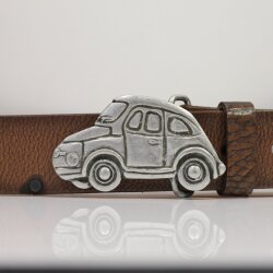 Auto Gürtelschnalle, 8x4 cm, Altsilber