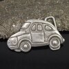 Car Belt Buckle, 8x4 cm, Antique Silver