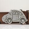 Auto Gürtelschnalle, 8x4 cm, Altsilber