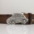 Car Belt Buckle, 8x4 cm, Antique Silver