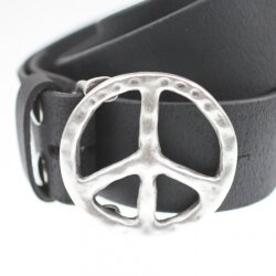Grtelschnalle Peace  6 cm, altsilber