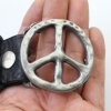 Gürtelschnalle Peace ø 6 cm, altsilber