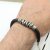 Leather Bracelet for Men & Women, Black leather bracelet, Adjustable bracelet