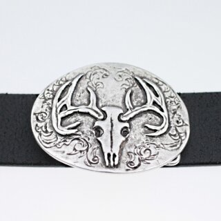 Belt Buckle deer head skeletal, 7,5*6 cm