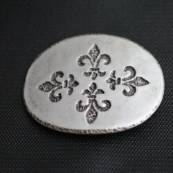 Antique Silver Belt buckle Fleur-de-Lys Quartett