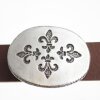 Antique Silver Belt buckle Fleur-de-Lys Quartett