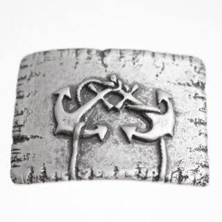 Antique Silver Belt buckle double anchor