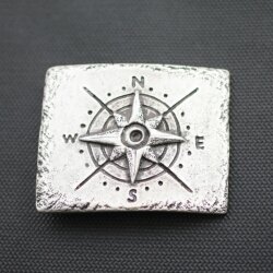 Gürtelschnalle Kompass für 4,0 cm Ledergürtel, altsilber