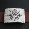 Compass Belt buckle for 4 cm Leather Belts, Antique Silver