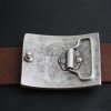 Compass Belt buckle for 4 cm Leather Belts, Antique Silver