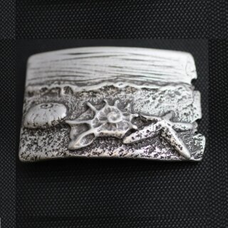 Belt Buckle beach with Starfish, shell, 8,0x5,5 cm