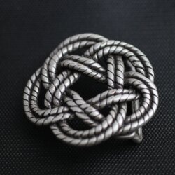 Belt Buckle knot, Gordian knot, 6,5 cm, antique silver