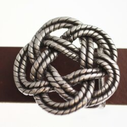 Belt Buckle knot, Gordian knot, 6,5 cm, antique silver