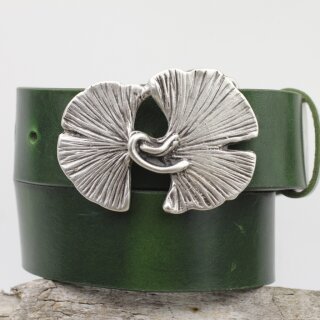 Gingko Bltter Grtelschnalle, 7,7x5,5 cm