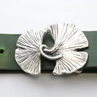 Gingko Bltter Grtelschnalle, 7,7x5,5 cm