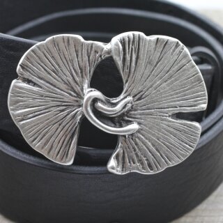 Gingko Bltter Grtelschnalle, 7,7x5,5 cm