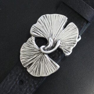 Gingko Bltter Grtelschnalle, 7,7x5,5 cm