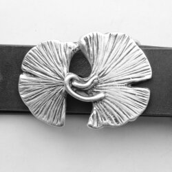 Belt buckle Gingko Leaf, 7,7x5,5 cm