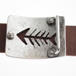 Belt Buckle fishbone, 7,0x5,5 cm