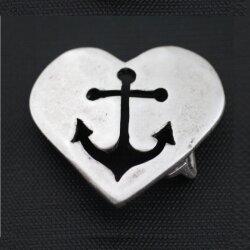 Anchor on Heart Belt Buckle, 7,0x6,0 cm