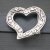 Belt Buckle Heart with flower border, 7,5*6 cm, Antique Silver