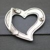 Belt Buckle Heart with flower border, 7,5*6 cm, Antique Silver