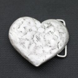 Belt Buckle Heart, hammered, 7*6 cm