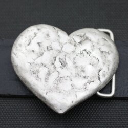 Belt Buckle Heart, hammered, 7*6 cm