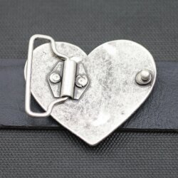 Belt Buckle Heart, hammered, 7*6 cm