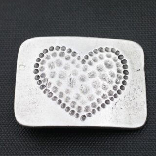 Belt Buckle Heart, hammered, 7,3*5,2 cm