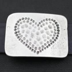 Belt Buckle Heart, hammered, 7,3*5,2 cm